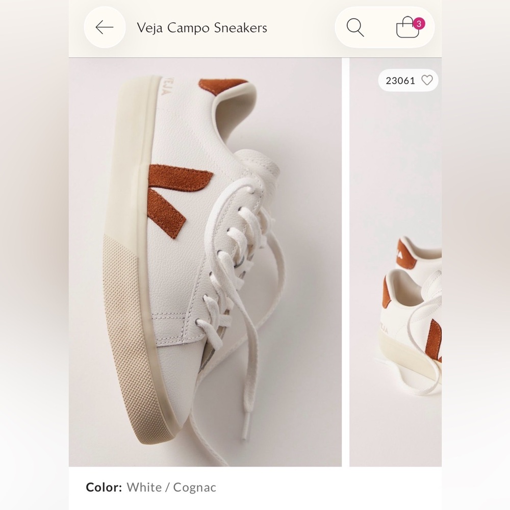 Veja Campo sneakers white cognac size 7